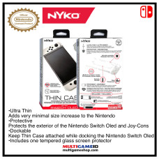 Switch OLED Thin Case Clear (NYKO) + Tempered 9H Screen Guard