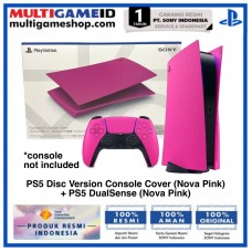 (Cash Back/Free Ongkir) PS5 Disc Version Console Cover (Nova Pink) + PS5 DualSense (Nova Pink) Warranty