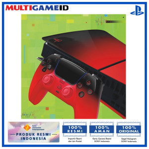 PS5 Slim Disc&Digital Console Cover +Dualsense TECHNO RED (HYPERPOP COLLECTION) +Twin Charging