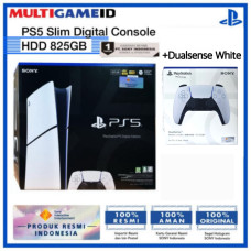 PlayStation 5 Slim Digital Edition - PS5 Console Slim Digital (825GB) CFI-2118 +Dualsense White Indo