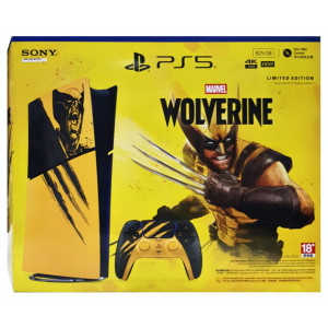 PlayStation 5 Slim Digital Edition Console - Marvels Wolverine Battle Yellow Limited Edition Bundle 