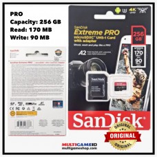 Memory Micro XC-I SanDisk A2 V30 “Extreme PRO” UHS-I 256GB (Speed Read 170MB, Write 90MB)