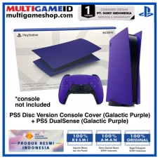 PS5 Disc Version Console Cover (Galactic Purple) + PS5 DualSense (Galactic Purple) Warranty 