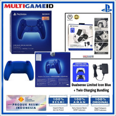 PS5 Dualsense Wireless Controller ICON BLUE (CFI-ZCT2G) +Twin Charging 